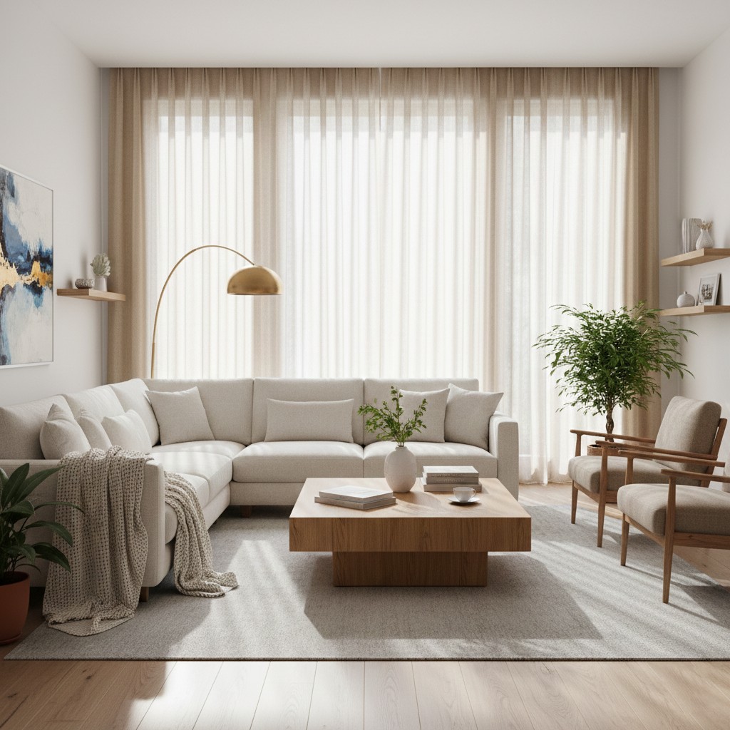 Modern living room curtains